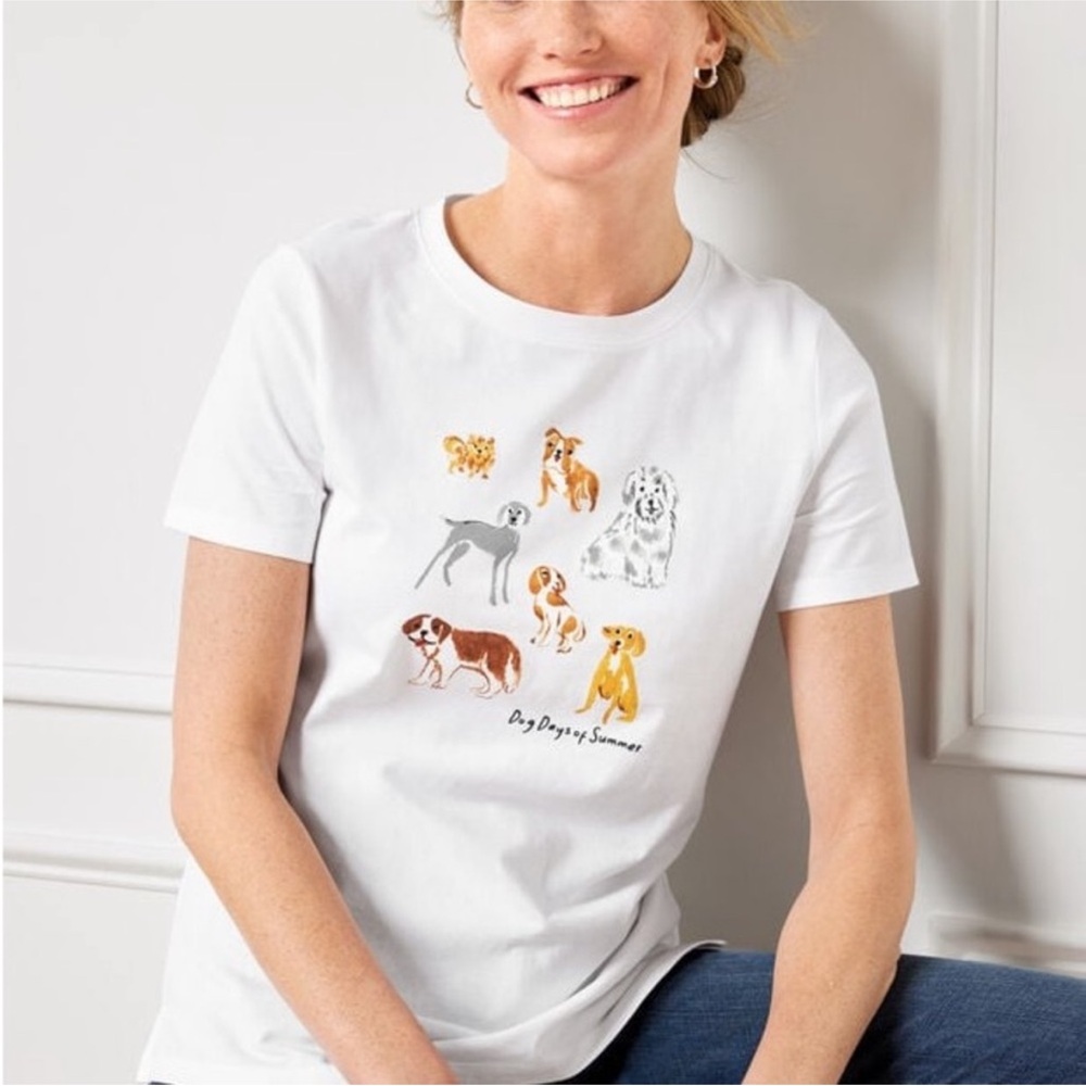 TALBOT ES White T-Shirt with Dog Print